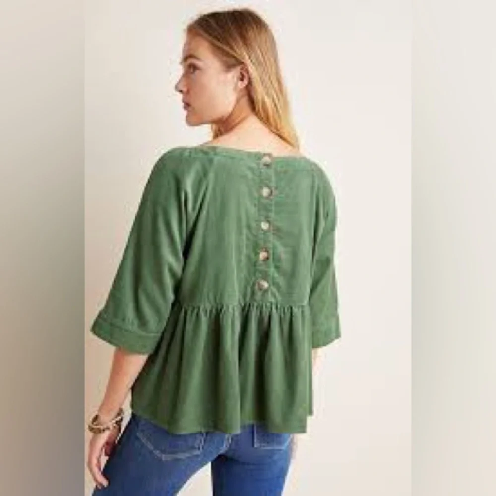 Anthropologie S Maria Babydoll Corduroy Top - Picture 4 of 12